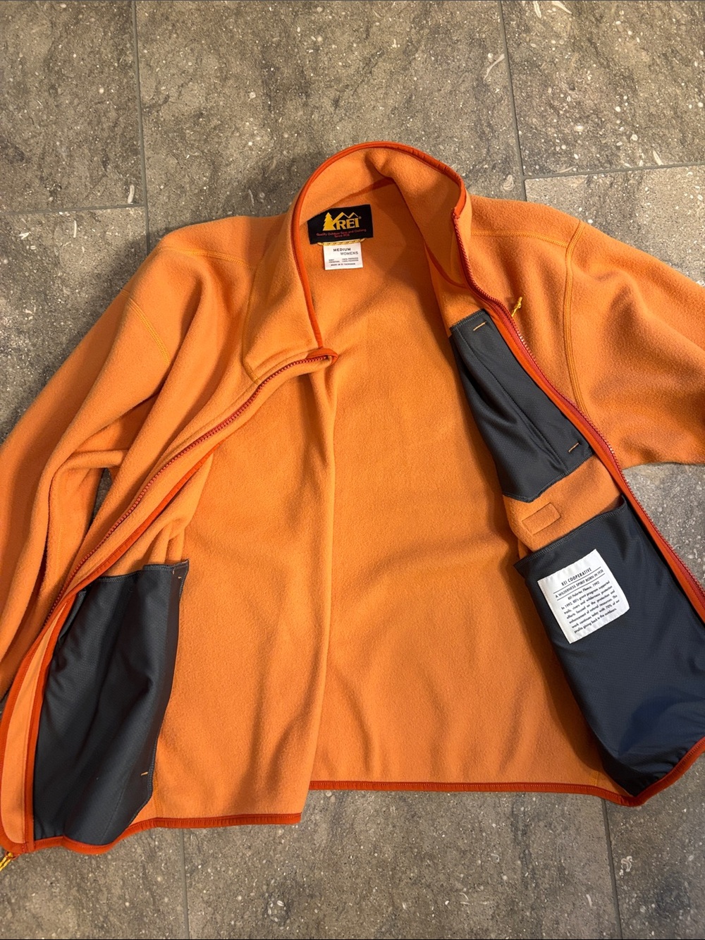 REI Cooperative Polartec Fleece retro full zip, orange, M - Picture 8 of 11